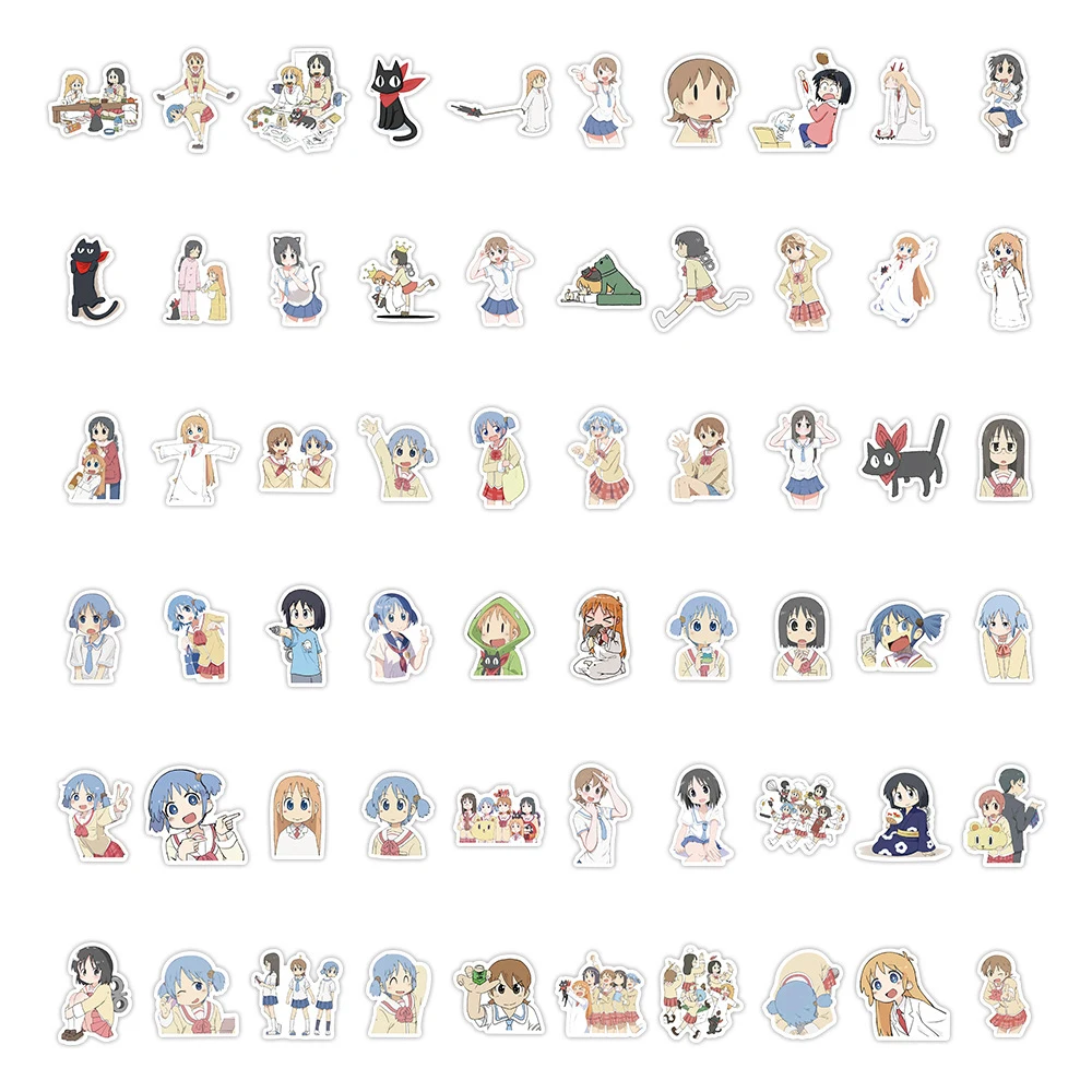 10/30/60pcs Nichijou Anime Stickers Kawaii Girls Aioi Yuuko Sticker Laptop Notebook Luggage Wall My Ordinary Life Cartoon Decal