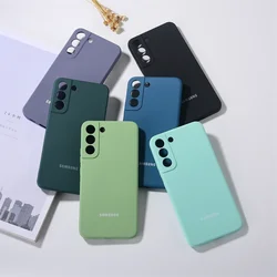 Luxury Samsung Galaxy S22+ S22 Plus Case Silky Liquid Silicone Cover S 22 Ultra Soft-Touch Back Full Protective TPU Bumper Shell
