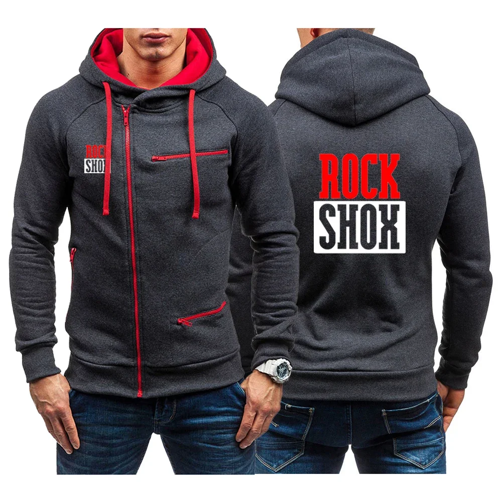 

Rock Shox Newest Hot Autumn Winter Fashion Fleece Hoodie Mens Casual Slim Thermal Lined Hood Jacket Sweatshirt Zip Outerwear War