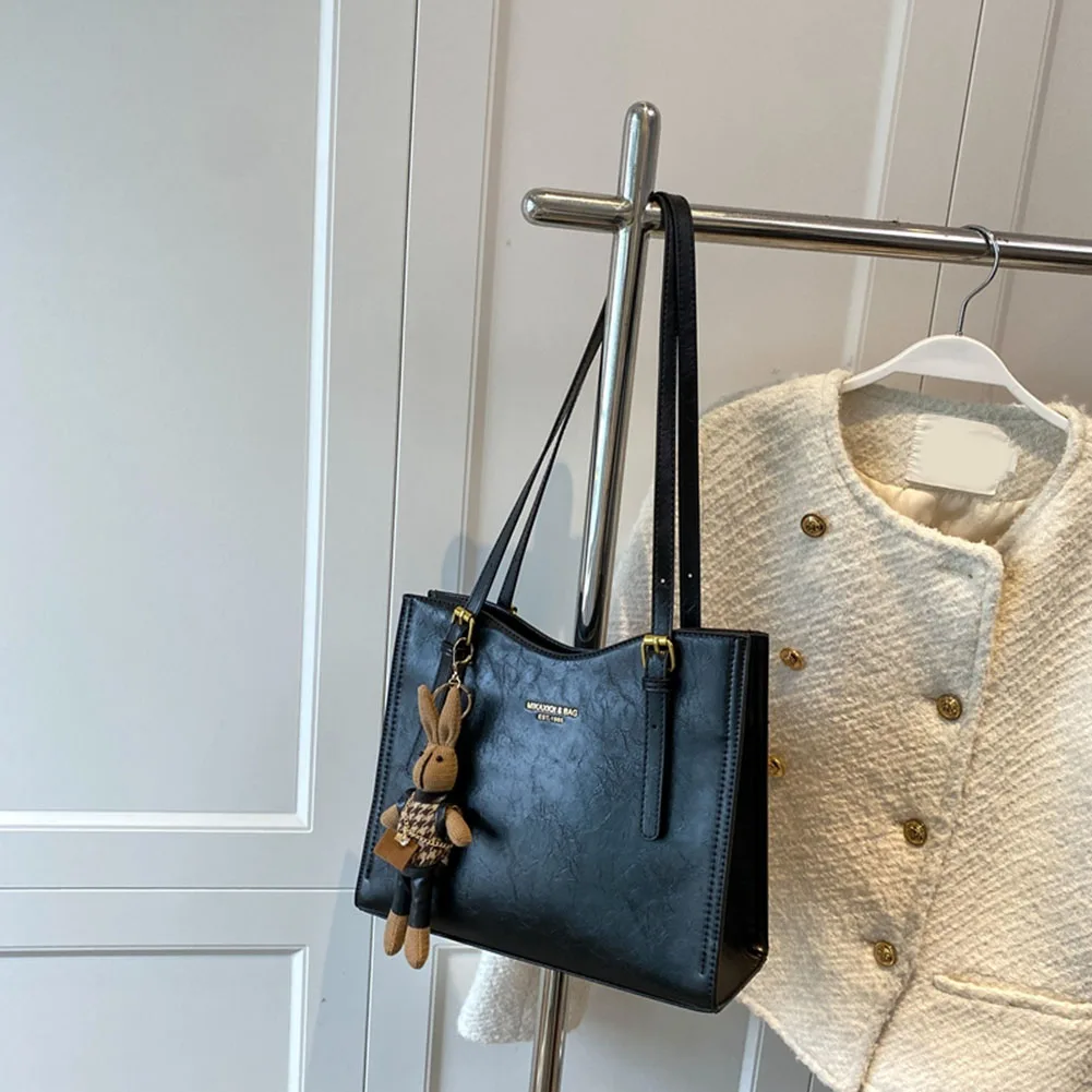 

Women Vintage Shoulder Bag PU Leather Slouchy Tote Purse Large Capacity Fashion Shoulder Bag Ladies Travel Handbag