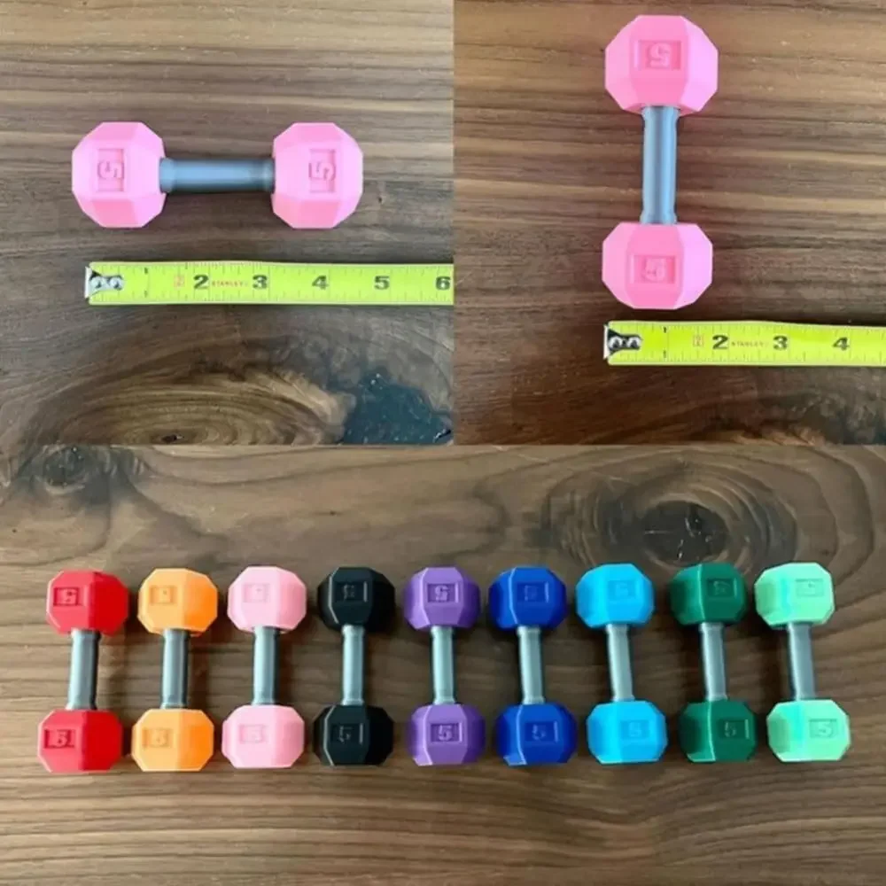 Einfach zu haltende Miniatur-Hantel-Geschenkübungen, Gewicht, ansprechende Rassel-Hantel, PLA-Kunststoffgewicht, leichte Gewichte