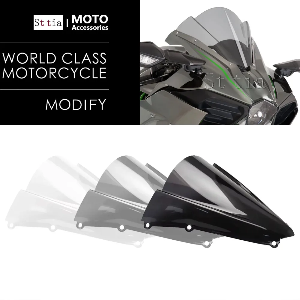 

Лобовое стекло мотоцикла для Kawasaki Ninja H2 H2R 2015-2024, крышка ветрового стекла, аксессуары для мотоциклов, дефлекторы ветра, детали обтекателя