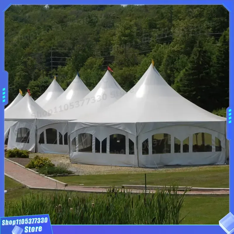 Haoteer P0016 30 sqm outdoor camping party wedding hut tent 4x8 size PVDF/PVC fabric, aluminum frame, weatherproof and - view 3