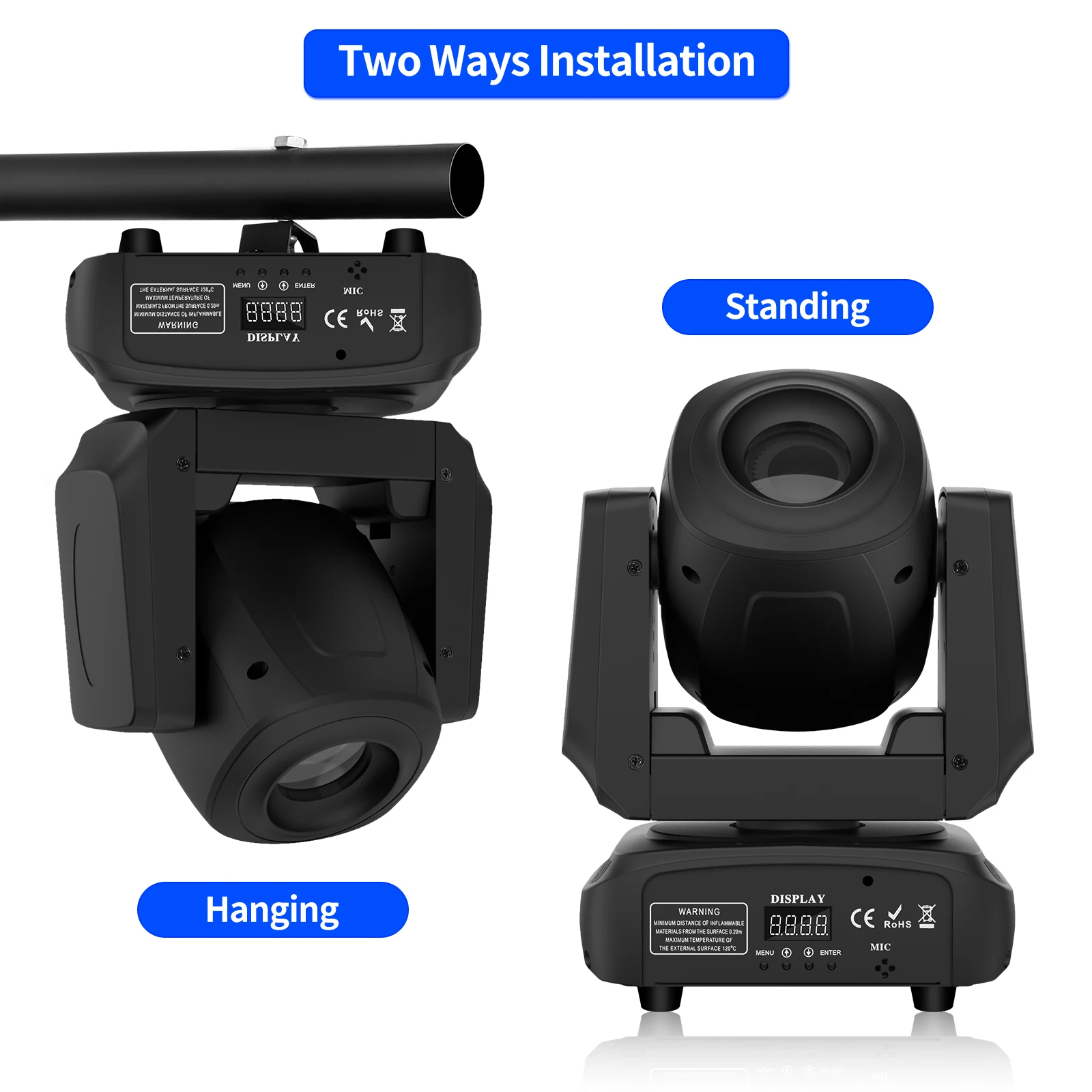 U'King 85W LED Moving Head Licht DMX512 RGBW Strahl Bühnenlicht 3/5 Prisma Effektlicht für KTV DJ Disco Show Party Spotlicht – Detail 5