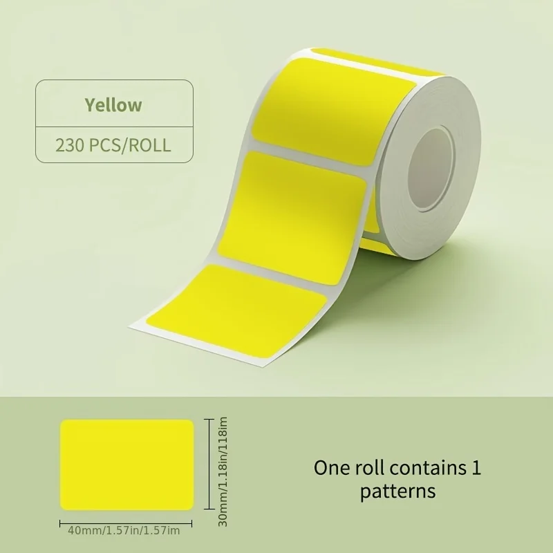 40*30mm/230pcs Direct Thermal Printing Label Paper Solid Color thermal label printing paper Commercial Grade Label Sticker