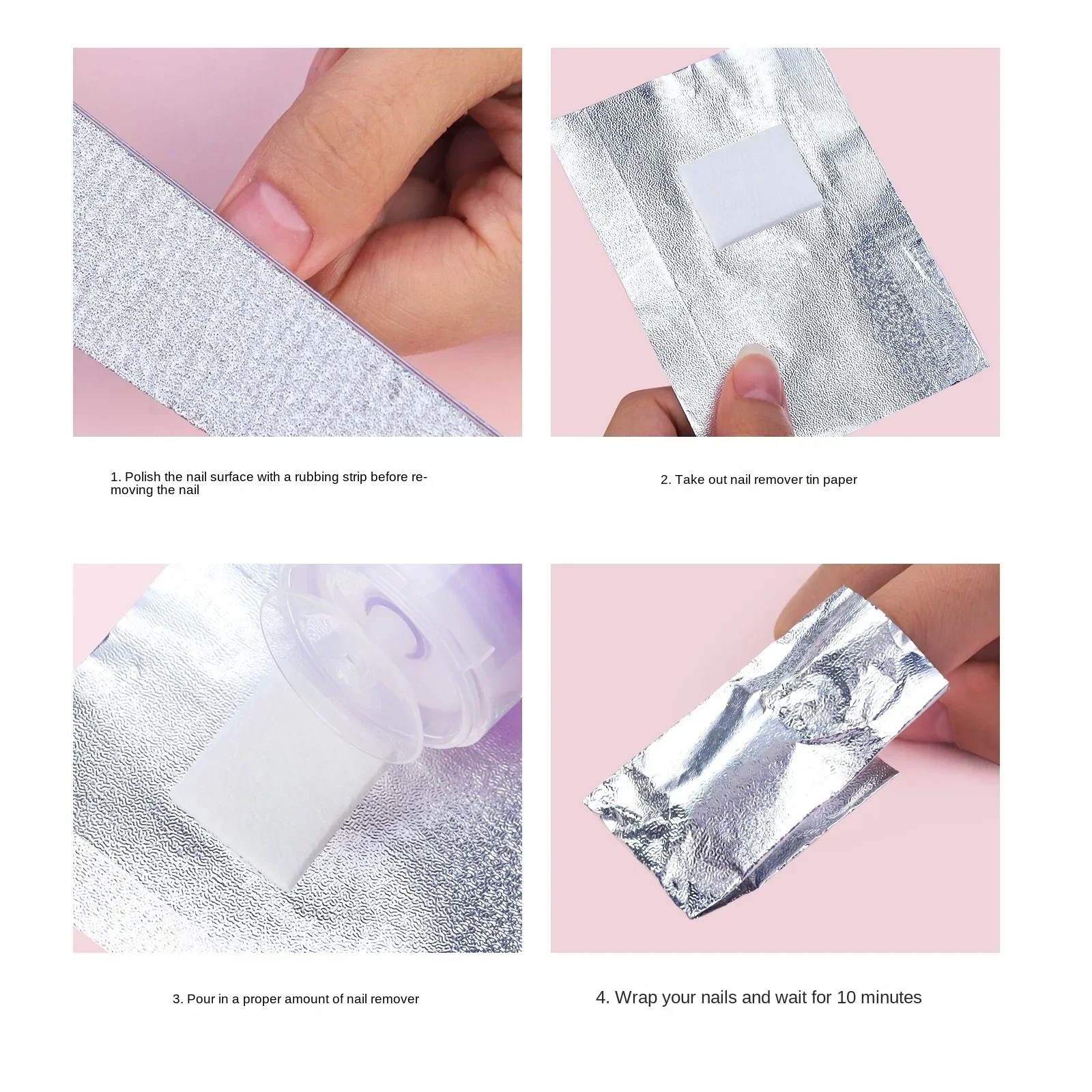 50/100 Stuks Verwijderaar Aluminiumfolie Nagel Wraps Voor Weken Van Acryl Gel Polish Professionele Reiniging Met Wattenschijfje Manicure Gereedschap