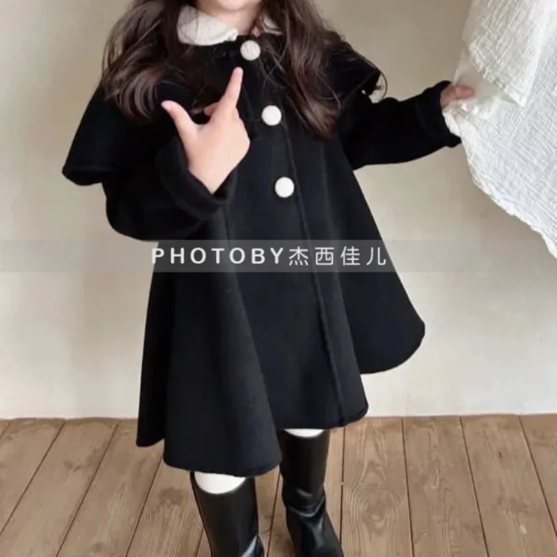 

Girls' Contrasting French Coat Autumn and Winter New Fashion Versatile Single-breasted Doll Collar Korean Long-sleeved Shirt