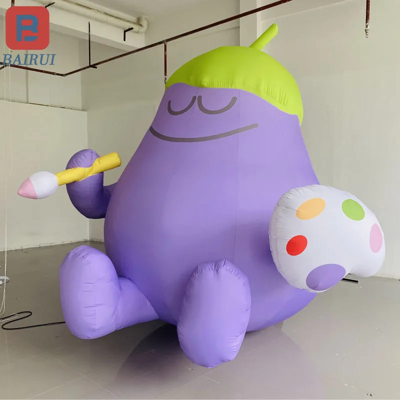 Large inflatable painter eggplant air model children painting outdoor fruit and vegetable store stage decoration props