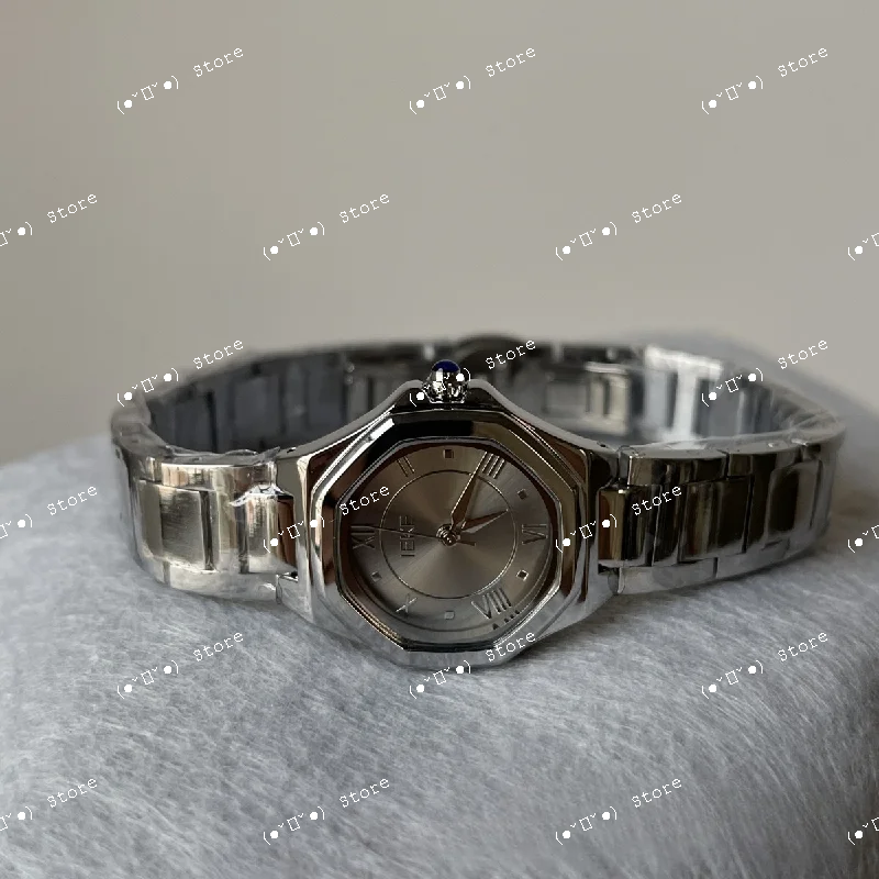 

Texture silver gray polygonal high-end commuting temperament quartz watch popular for women