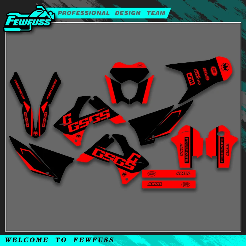 Fewfuss For Gas Gas GASGAS EC 125 200 250 300 450 2010 2011 Full Graphics Decals Stickers Kits Background Custom Number Name