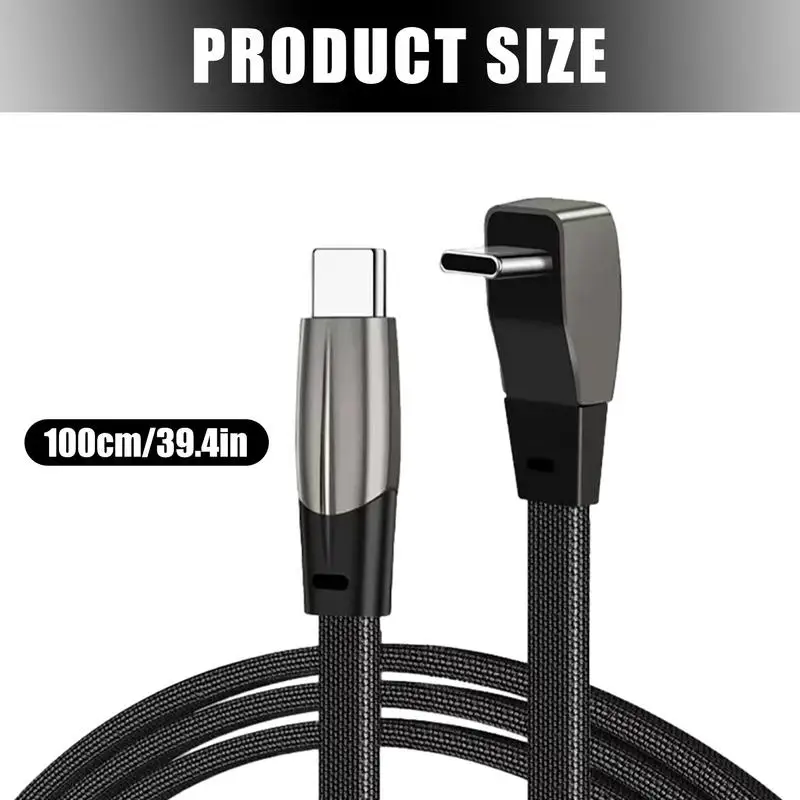 Per Tesla Model 3 Y PD60W tipo C 39.4 pollici USB C dati veloci 90 gradi ad angolo retto nucleo in rame veloce all\'interno del cavo di ricarica per