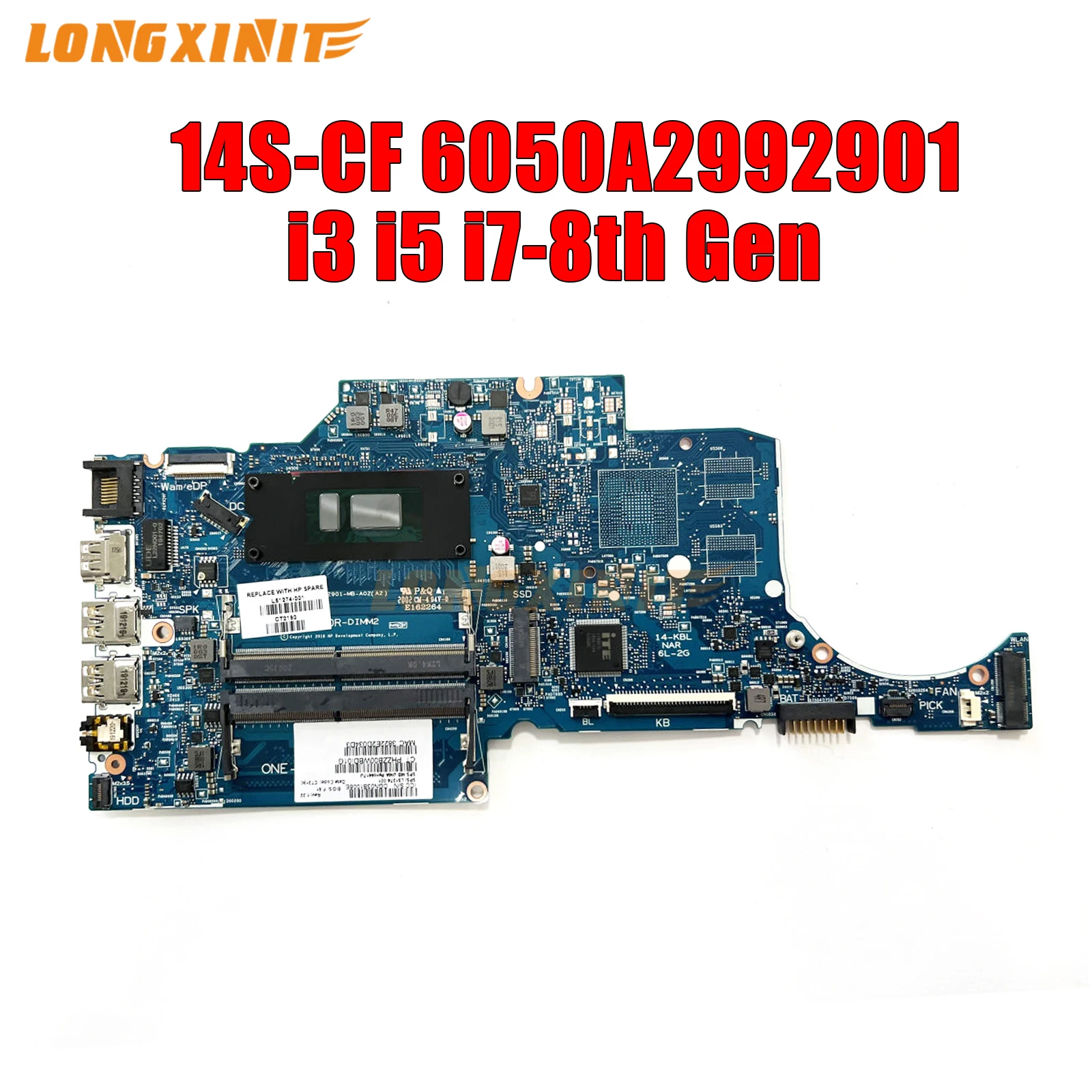 

6050A2992901 Mainboard For HP 14-CF 14S-CF l24454-601 Laptop Motherboard i3 i5 i7 8th Gen