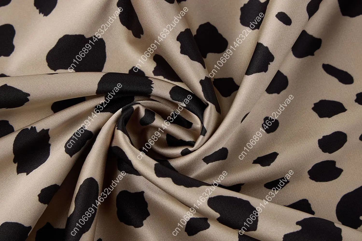 تنورة نسائية بطبعة الفهد ميدي طويلة الطول من الساتان الحريري بخصر عالٍ تنانير مرنة #5