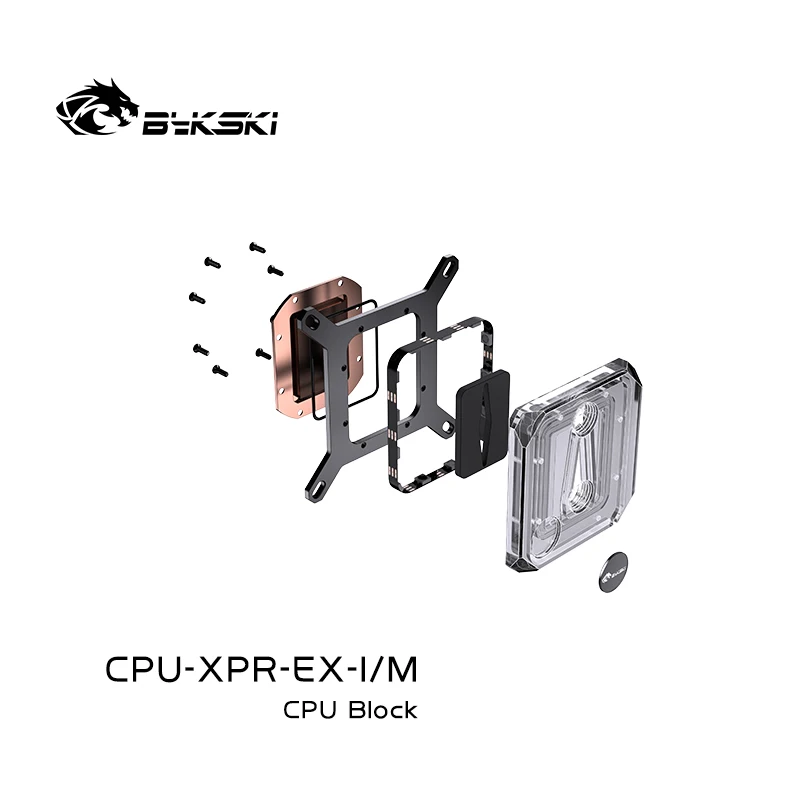 Bykski CPU-XPR-EX-I/M Acryl-CPU-Wasserblock für INTEL LGA 1700/1800/115X/ AMD Ryzen 9 AM5 AM4 0,08 mm Mikrokanal-Wasserkühler