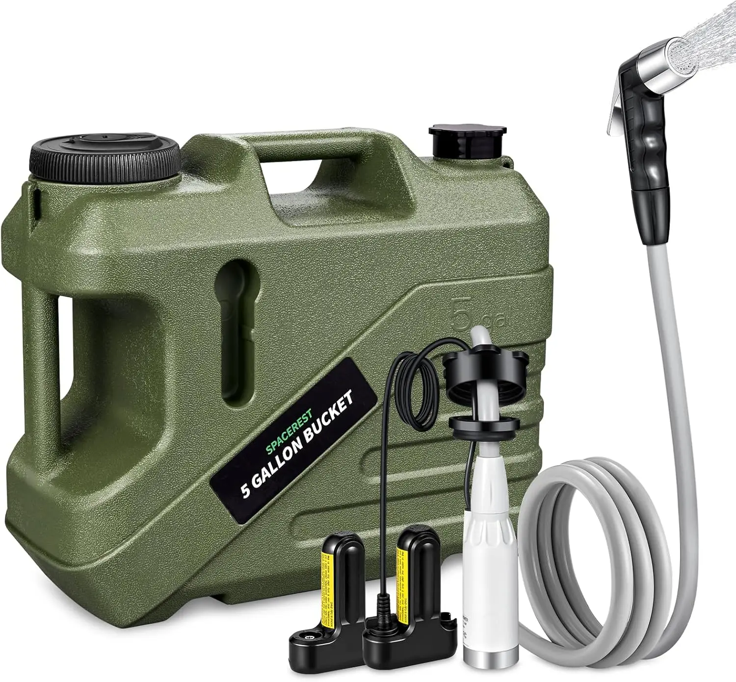 

Portable Shower for Camping with Integrated Design Spill Resistant Electric Camping Shower 5 Gallon Food Grade Water Jug