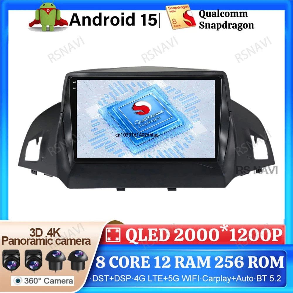 

Android 15 Car Radio For Ford C-MAX Kuga 2 Escape 3 2012 - 2019 Head Unit Wireless Carplay Auto Navigation Multimedia Stereo BT