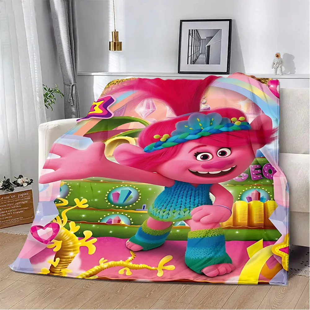 Trolls Band Together Cartoon Printed Blanket Picnic Blankets Warm Blanket Soft and Comfortable Blanket Home Travel Birthday Gift