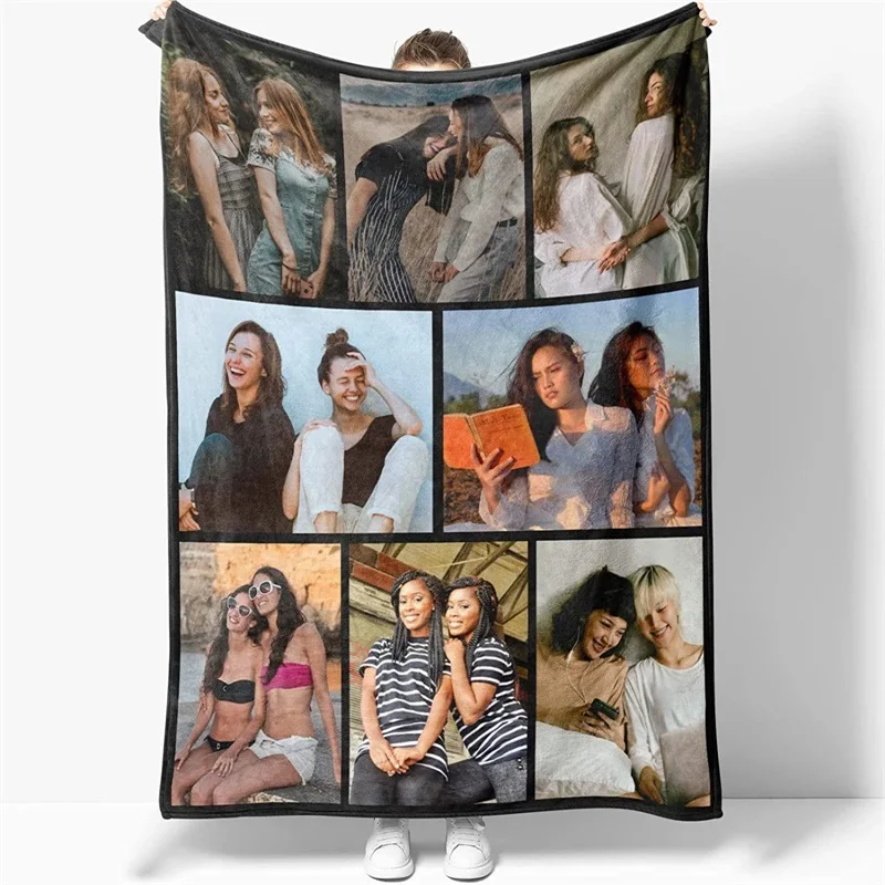 

Your Picture Blanket Set Flannel Blanket, Print Personalized Blanket on Demand, Customize Gift Blanket for Family and Friends