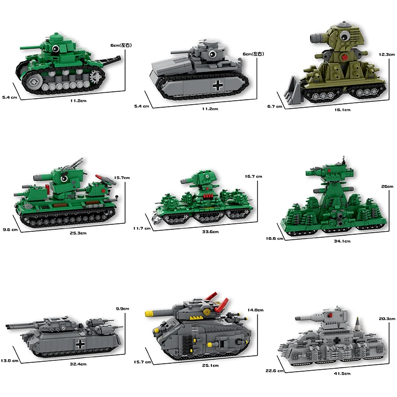 Moc KV-44 tanque de batalha landcruiser blocos de construção ww2