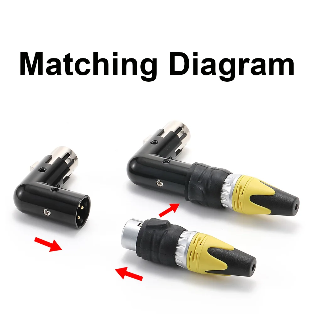 Adjustable Male to Female Right Angle XLR Adapter 90 Degree DMX Terminator Optimal Signal Integrity for Lighting  Audio System