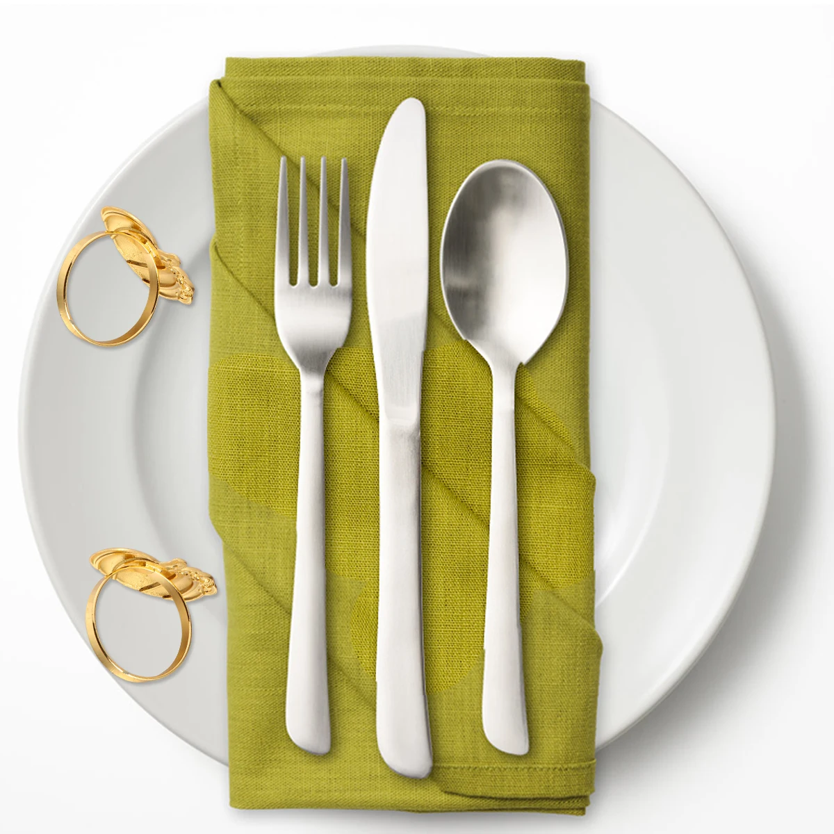 

4 Pcs Napkins Ring Pumpkin Buttons Golden Rings Lovely Decorative Supplies Banquet Table for Dinner Party