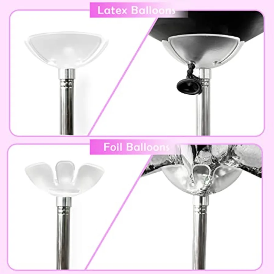 مجموعة أكواب بالونات معدنية فضية قابلة لإعادة الاستخدام مكونة من 4 قطع متوافقة مع حامل عمود البالونات وحفلات الحفلات للجنسين والكبار #3