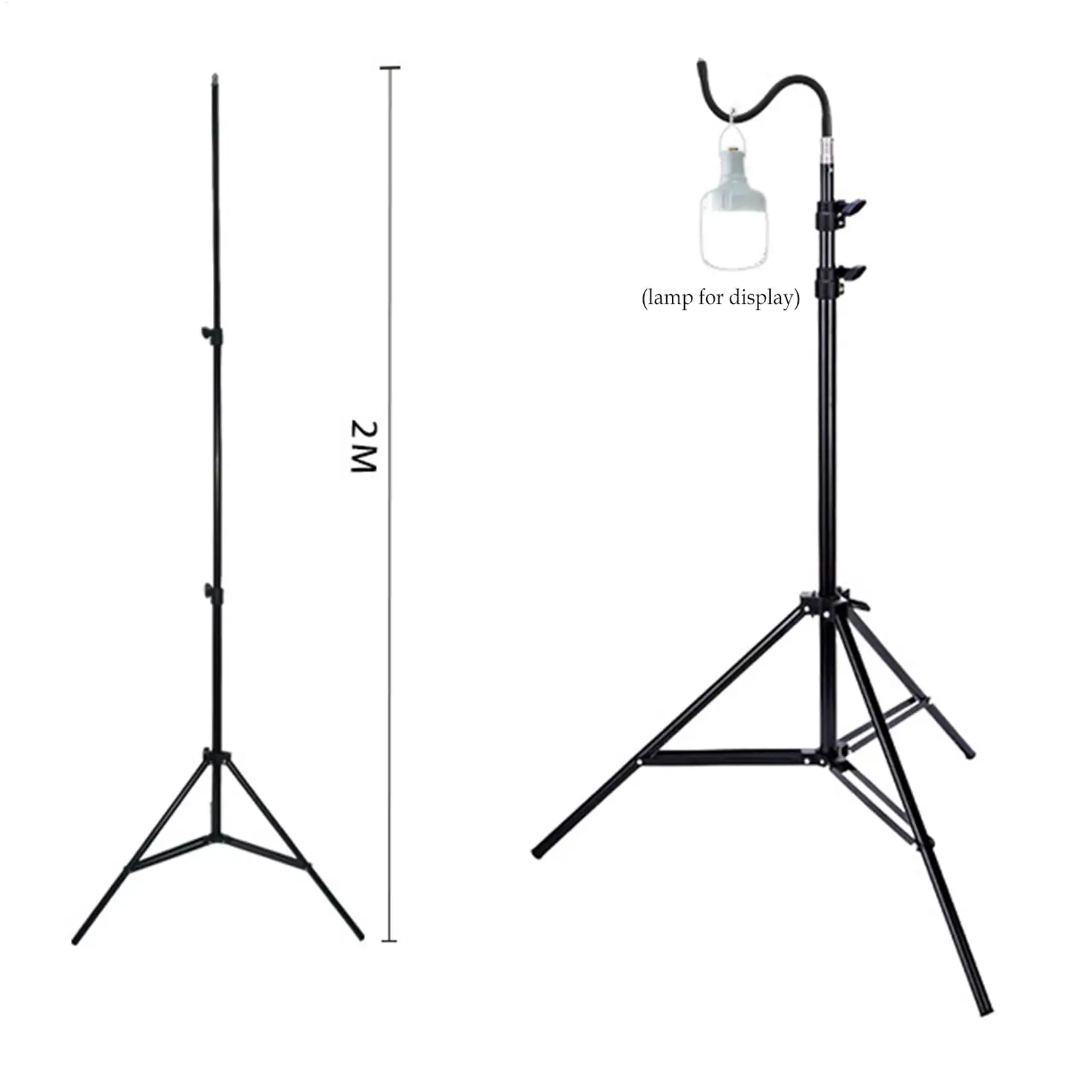 2m Campinglight Stand Folding Telescoping Tripod Adjustable Lightweight metal Floor Lamp Holder Tripod Camping Accessories view 6
