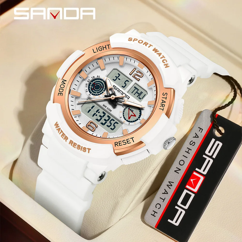 SANDA Brand 6188 New Student Electronic Watch Outdoor Sports Multi functional Fashion Student Waterproof Electronic Watch 2026