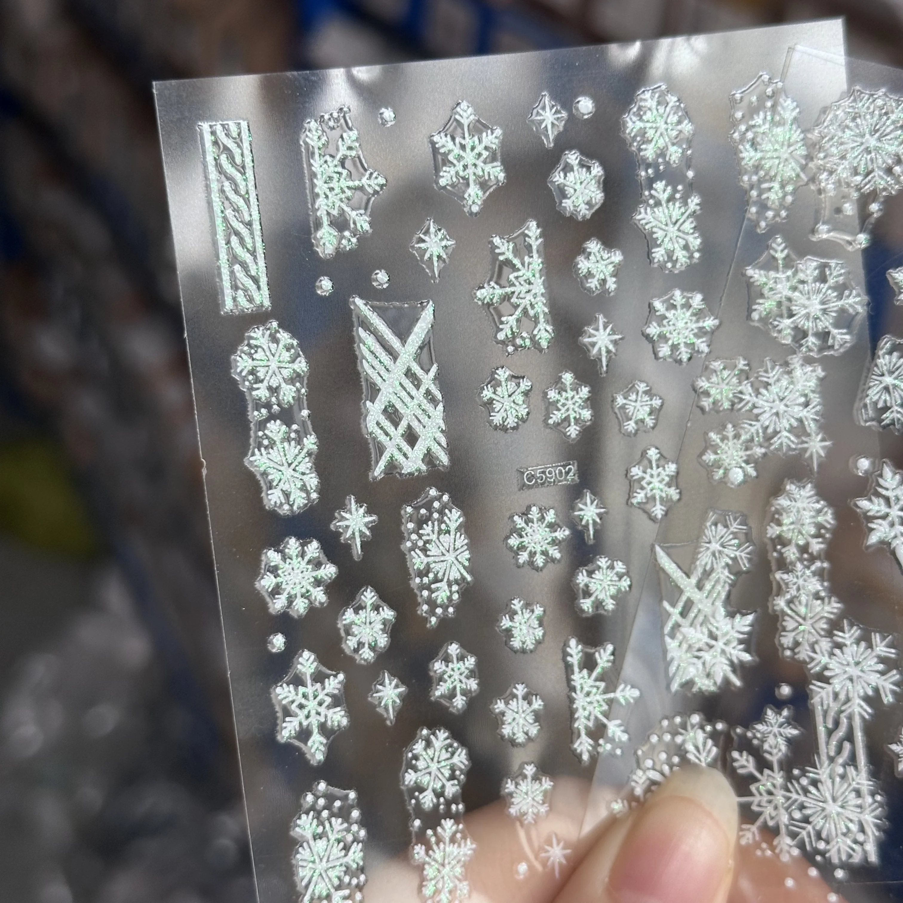 1 pz glitter bianco fiocco di neve adesivi natalizi per nail art inverno romantico fiocco di neve decalcomanie autoadesive decorazioni per unghie di Capodanno