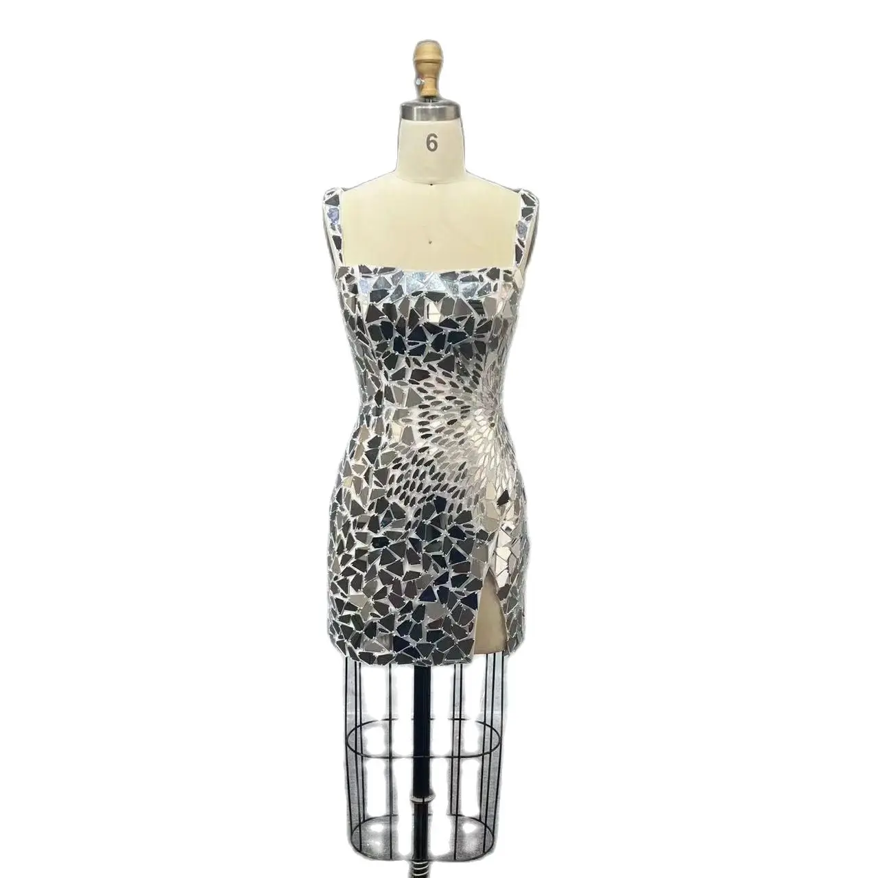 Luxury Mirror Dresses Sexy Beaded Shiny Rhinestone Nightclub Rhinestone Sexy Body Jewelry Chain