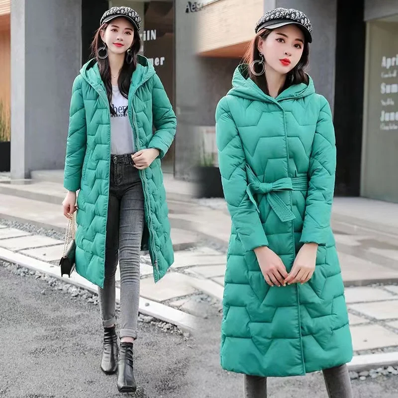 Winter Jacket Puffer Coat 2023 New Women Down Cotton Jacket Loose Long Outwear Hooded Overcoat Warm Snow Wear Parkas