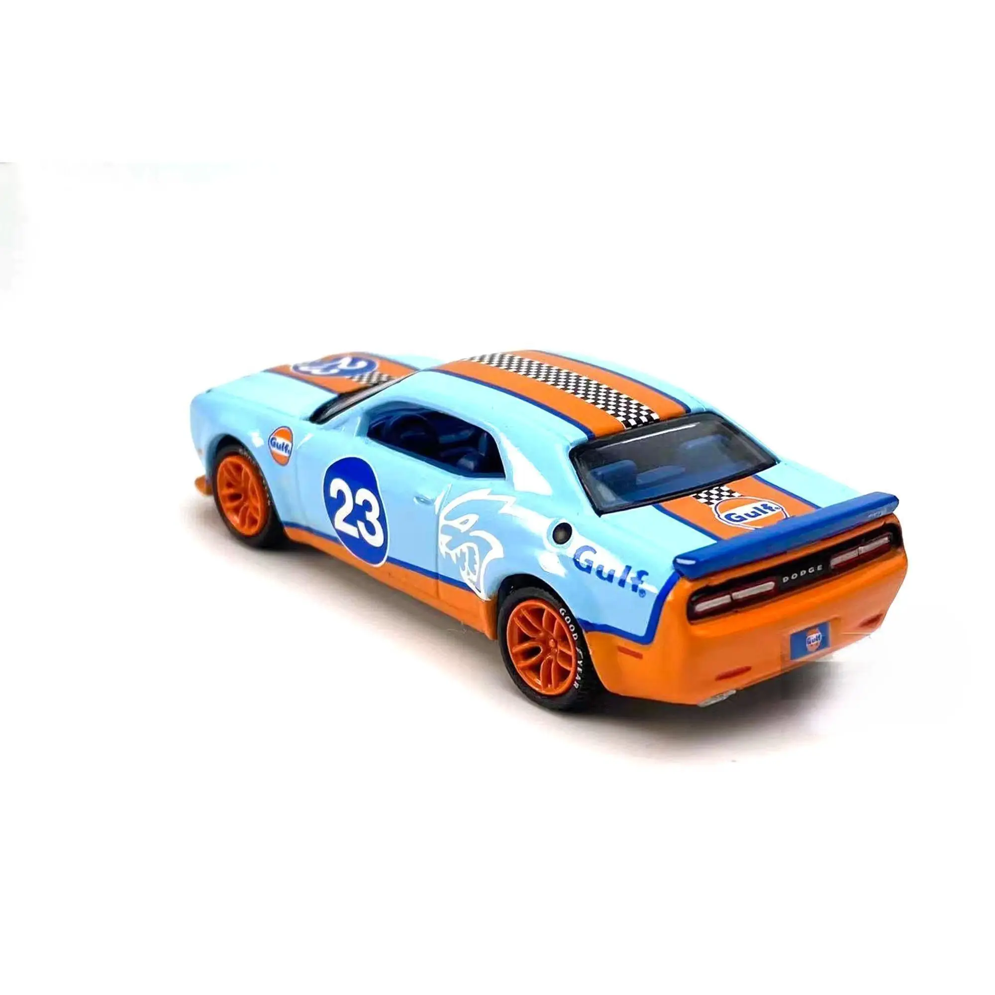 Auto World 1/64 AW 1/64 2019 Dodge Challenger Hellcat SRT Gulf Oil Die-cast alloy car model collection display child gift