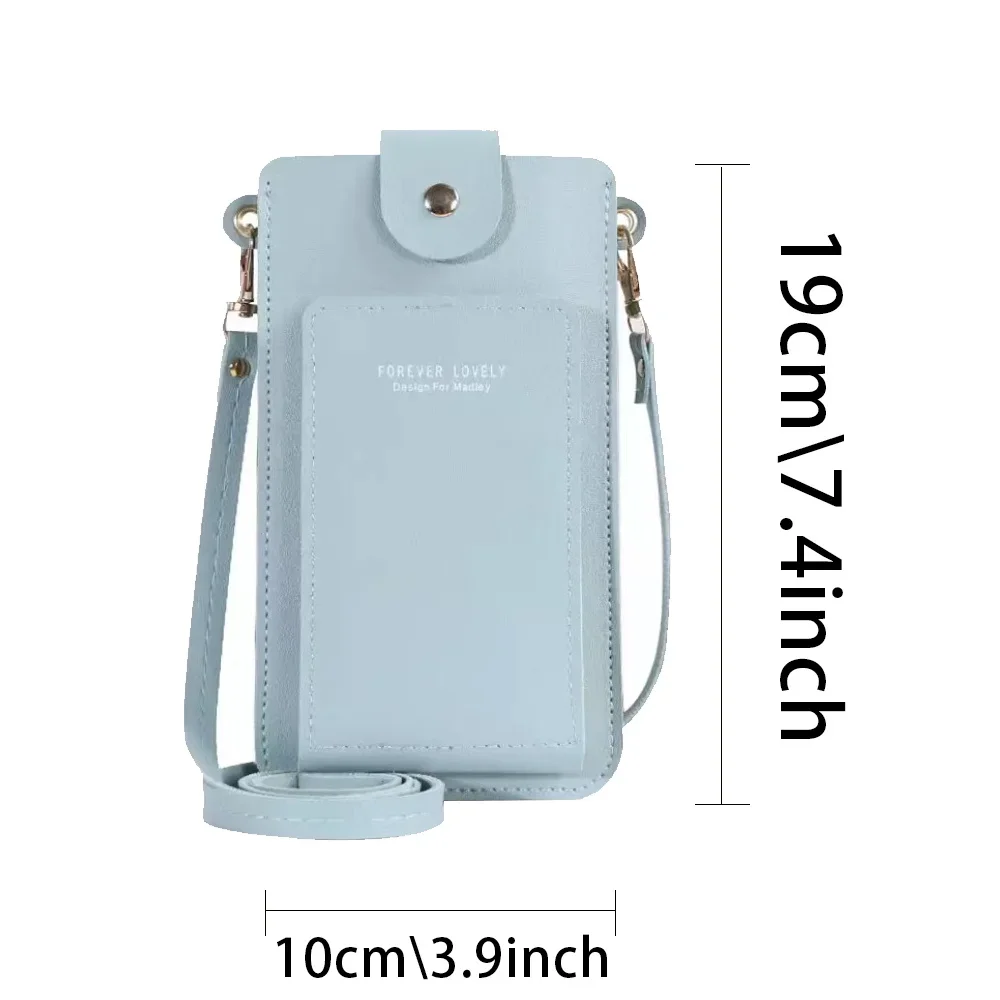 Shoulder Mobile Phone Bag Women Wallets Card Holder PU Leather Crossbody Phone Bags Strap Handbag Touch Screen Cell Phone Packet