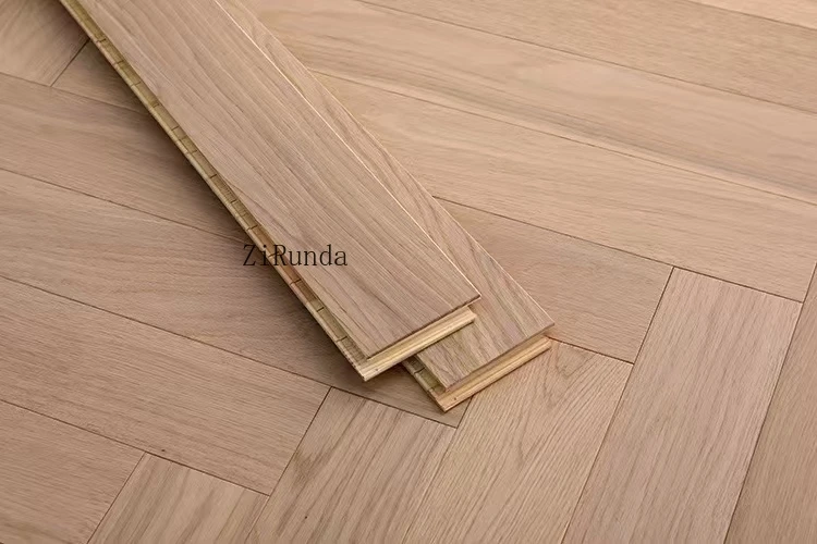 Versión personalizada piso de roble de ingeniería sólida en espiga duradero