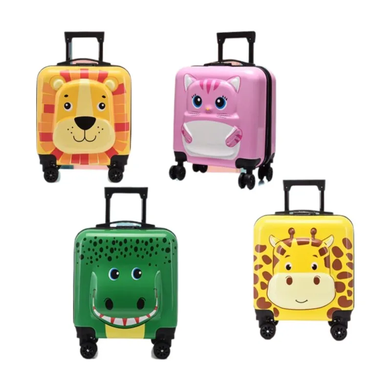

Cartoon Animal Children's Trolley Case 18 Inch Student Suitcase with Universal Wheel Password Zipper Lock for Travel Cute Gift