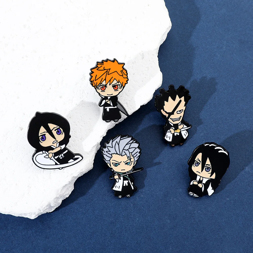 Japanese Cartoon Anime Character Brooch Q-version Cute Death Kurosaki Ichigo Alloy Drip Oil Badge Cartoon Badge