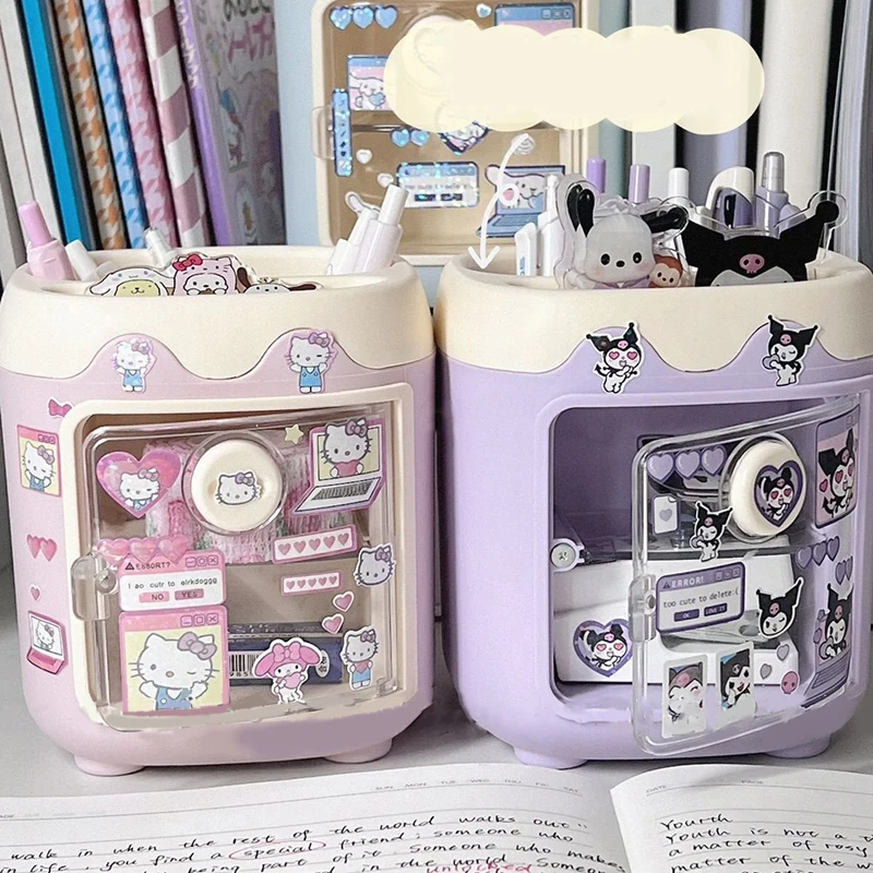 

Держатель для ручек Sanrio Kawaii Desktop My Melody Kuromi Cinnamoroll Diy коробка для хранения наклеек для макияжа кисточки держатель для ручек подарок