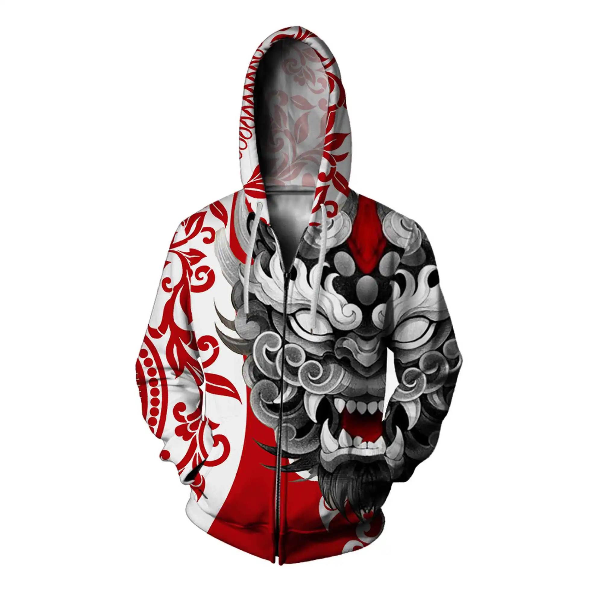 Joker Men's Zipper Hoodie Autumn Men's Jacket Fashion Oversized Men's Hoodie 3D Skull Printed Casual Tops New Men's Clothing