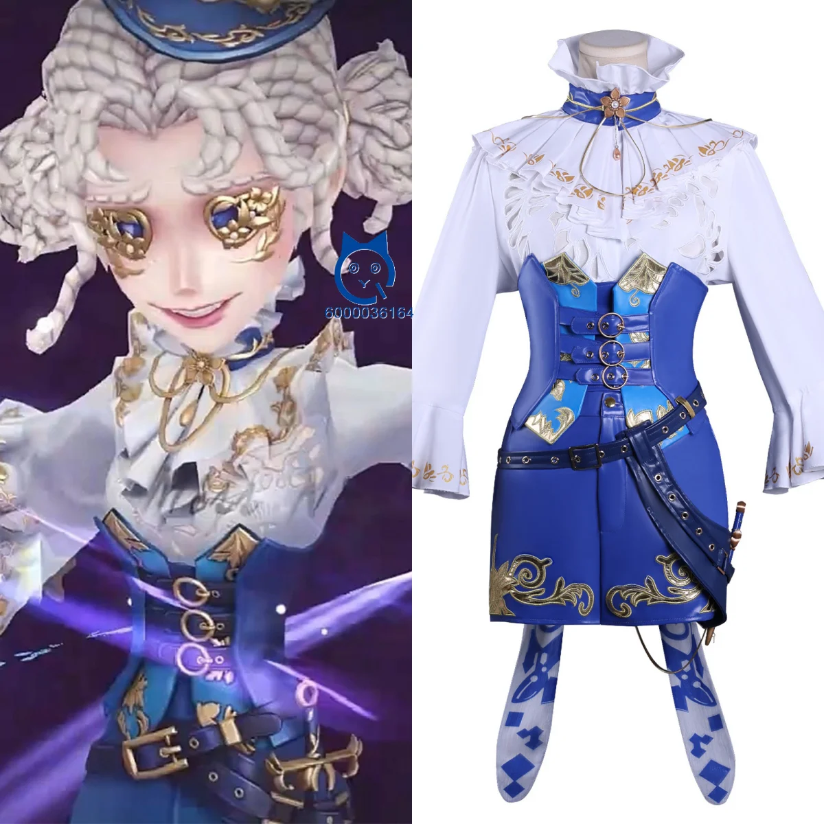 

Popular Game Identity V Cosplay Costume Anime Lilibelle Nebb Role Playing Blue Uniform Outfit Women Comic Con Halloween Party