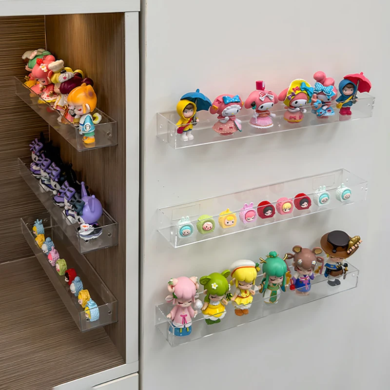 Display Rack Wall Mounted Magazine Organizer Shelf Doll Stand Transparent Wall Hanger Shelf Display Storage Rack