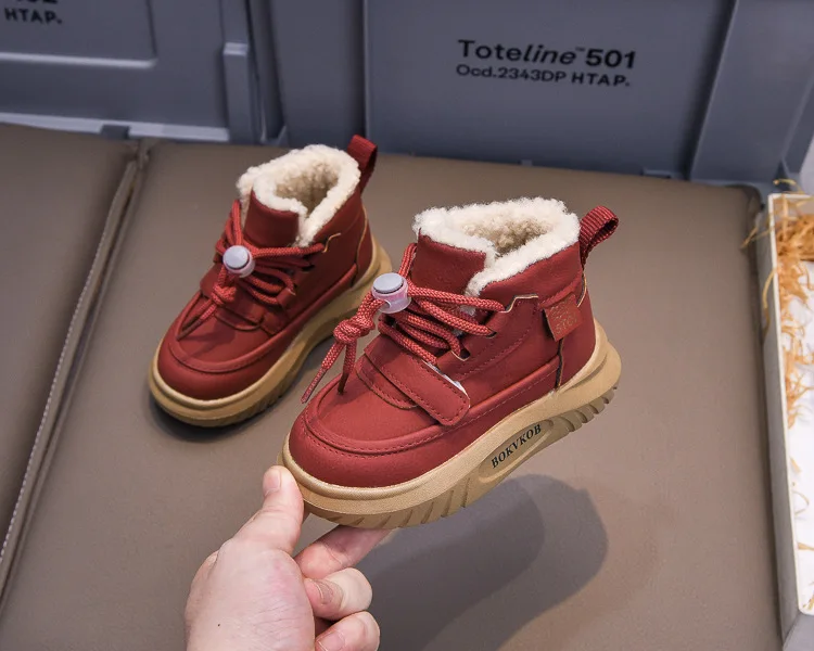 Herbst-Winter-Kinderschuhe Baby Mädchen Jungen Schneestiefel Outdoor Kleinkind Kinder Sneakers Weichsohlige Rutschfeste Plüschstiefel für Säuglinge – Detail 12