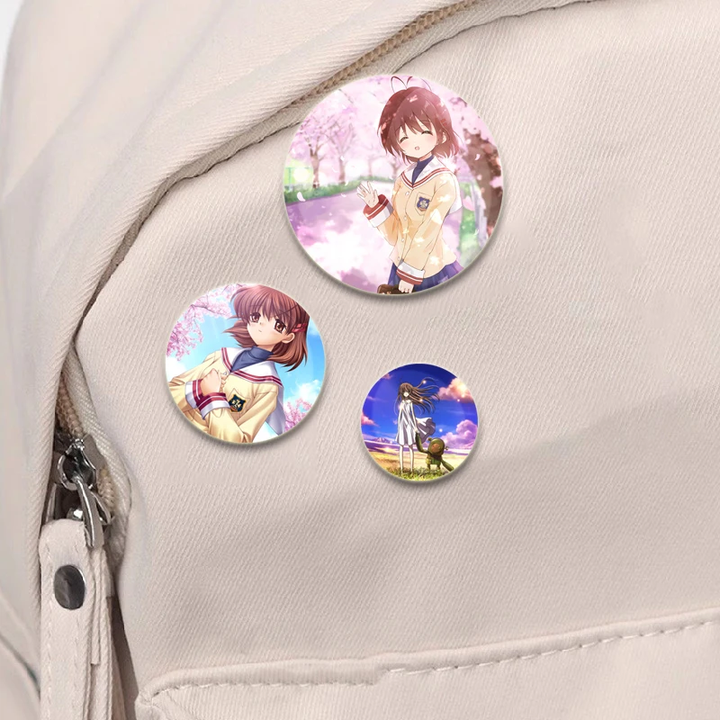 Clannad After Story Anime Brooches Furukawa Nagisa Enamel Pins Backpack Collar Cartoon Badge Jewelry Accessory Handmade Gifts