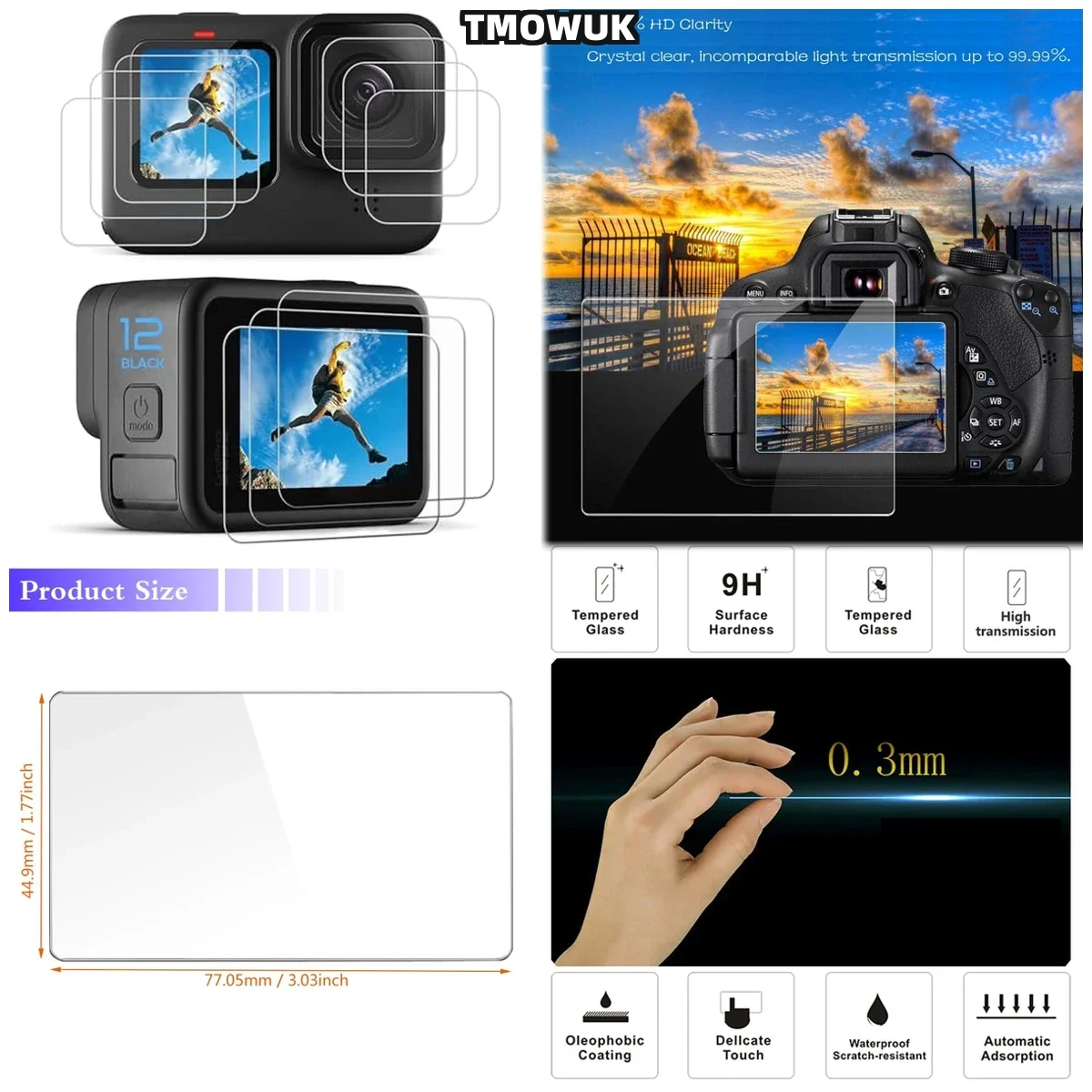 Weather Resistant Screen Protector For Sony Alpha A6600 A6000 A6100 A6300 A6400 A5000 NEX Models