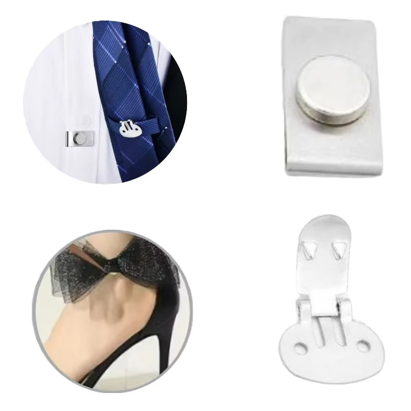 สแตนเลสรองเท้าคลิป Hollow ออกแบบเสื้อหัวเข็มขัดแม่เหล็กผู้ชาย Tie คลิปที่มองไม่เห็น DIY CRAFT รองเท้าอุปกรณ์ตกแต่ง