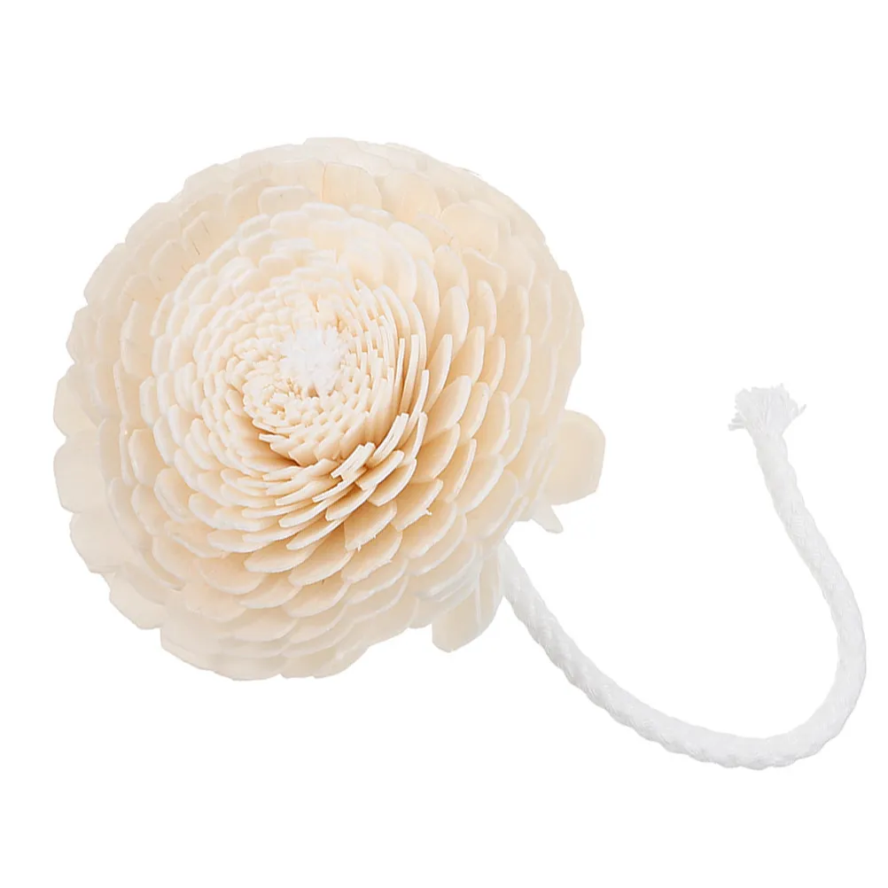 Flower Fragrance Diffuser with Bendable Cotton Rope and Wood Base for Essential Oil Bottles Home Office Car Indoor Decor Scent