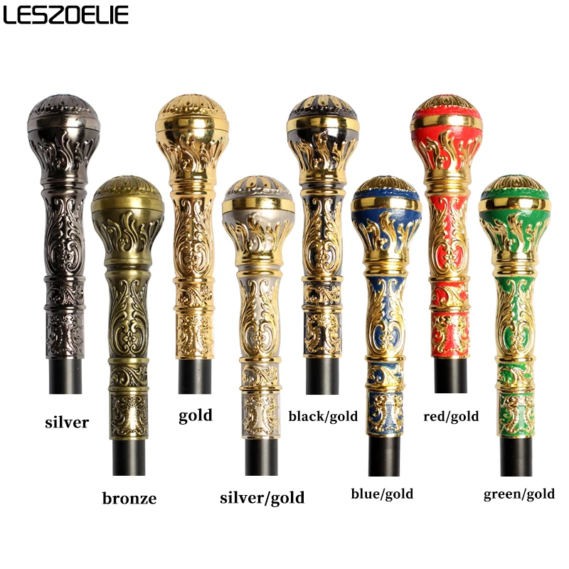 8 Colors 93cm Luxury Gold Walking Stick Man Fashion Walking Stick Lady Party Walking Canes Elegant Vintage Detachable Cane