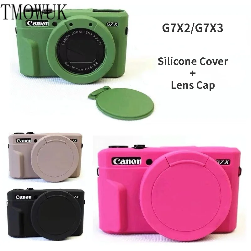 Coque en silicone anti-chute avec capuchon d'objectif, coque de caméra en caoutchouc souple anti-poussière, étui pour IL G7X2, G7bery, G7X Mark 2, 3, G7X II, G7XIII