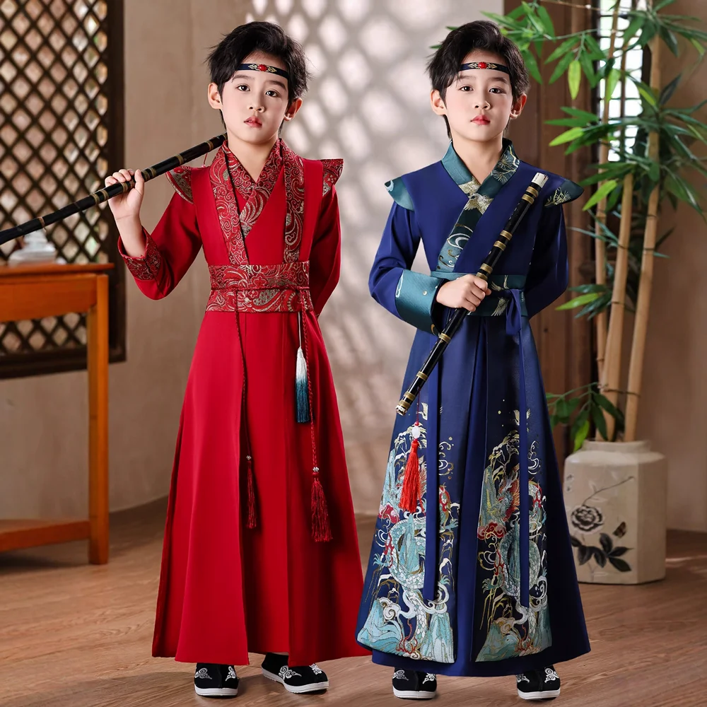 Party Tang Dress Kids Robe Ancient Chinese Costume Boy Hanfu Halloween Children's Clothing Cosplay Hanfu Boys Dresses Vestido