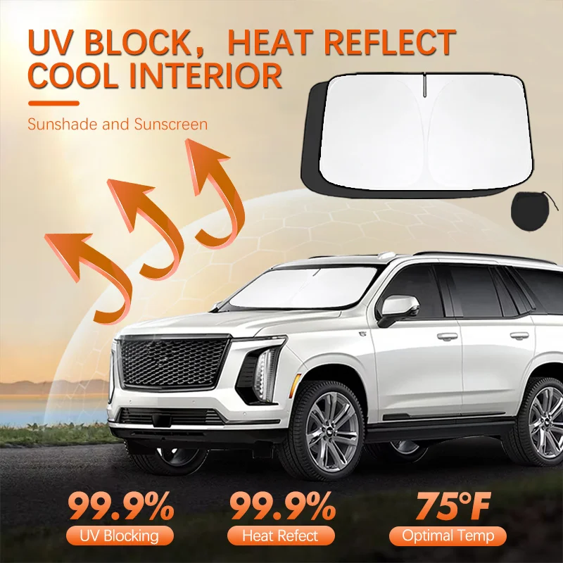 

For Cadillac Escalade ES Car Sun Viso Front Window Windshield Sunshade Heat Insulation Summer Sun UV Protection Auto Accessories