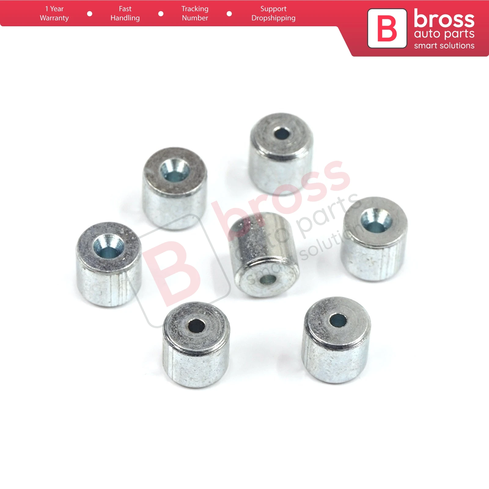 BCR010 100 PCS Car Window Regulator Winder Repair Steel Cable Wire Rope End Fitting Pin Stop Sleeve Crimp Rivet 6x5.45/1.7 mm